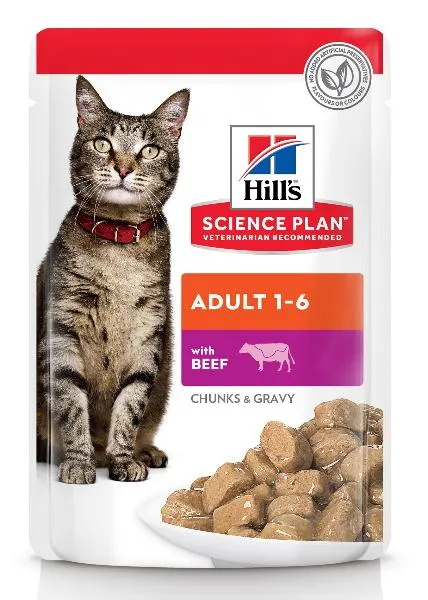 Hill's Science Plan Влажный корм для кошек для поддержания жизненной энергии и иммунитета (говядина)