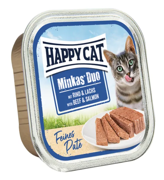Happy Cat Minkas Duo Паштет (Говядина и лосось)