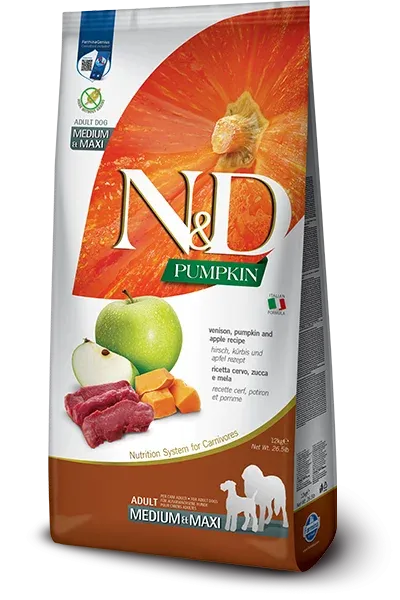 Farmina N&D Pumpkin GF Adult Medium & Maxi (Тыква, оленина, яблоко)