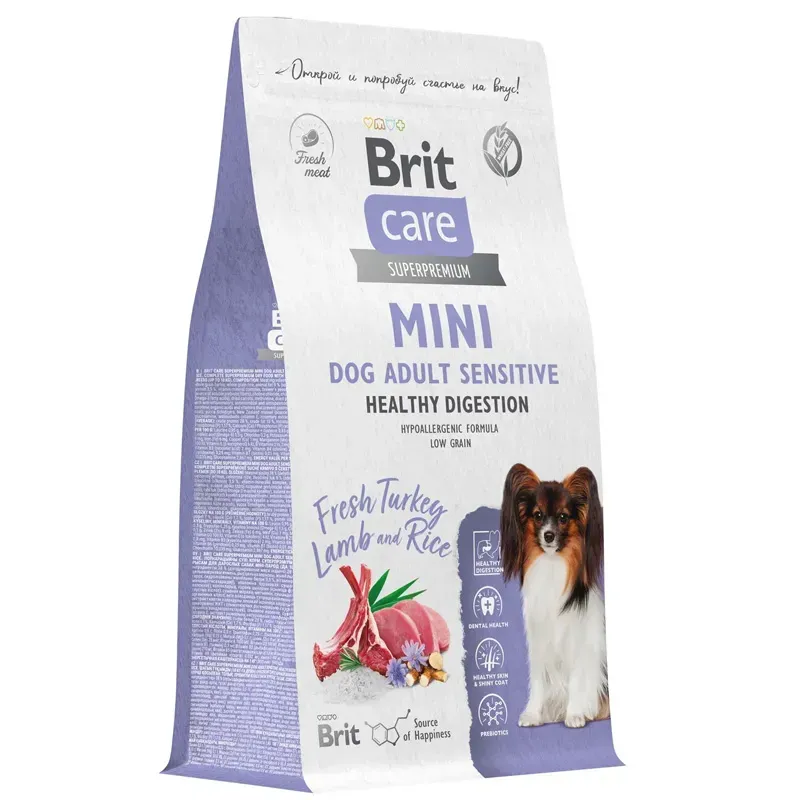 Корм Brit Care Adult Mini Sensitive Healthy Digestion (Индейка и ягненок) для собак