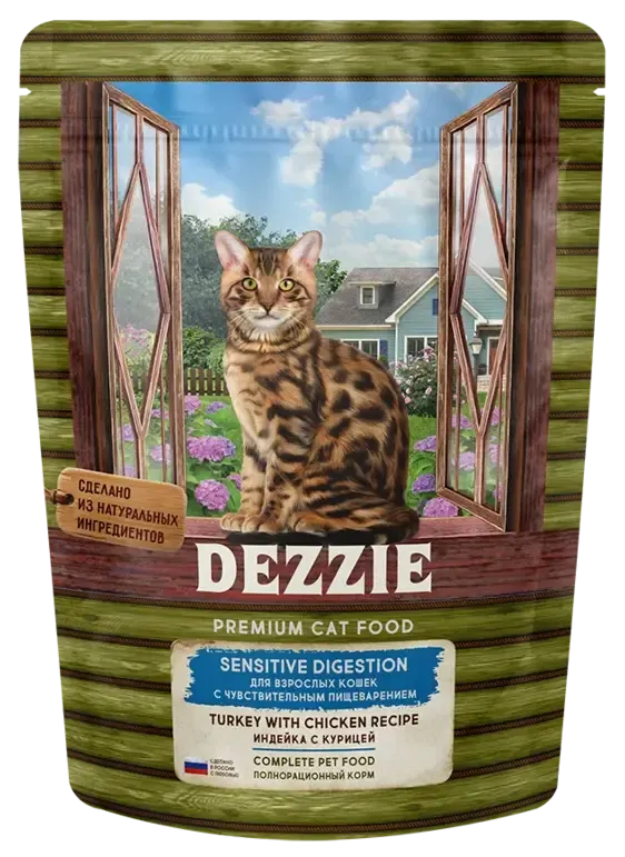 Dezzie Sensitive Digestion Cat (Индейка, курица)