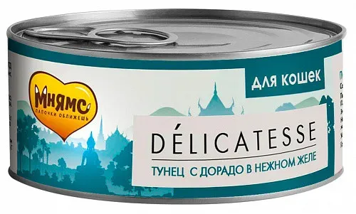 Мнямс Delicatesse Тунец с дорадо в нежном желе для кошек
