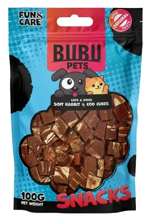Bubu Pets Косточки из кролика и трески, мягкие