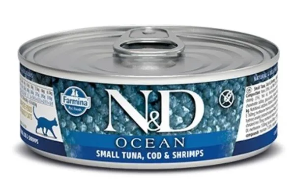 Консервы Farmina N&D Ocean Cat (Тунец, треска, креветки)