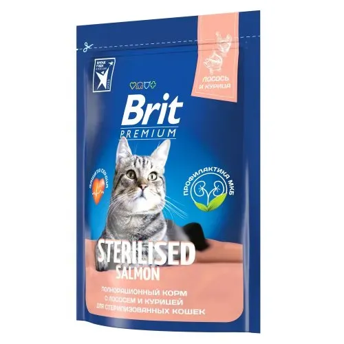 Корм Brit Premium Cat Sterilised (Лосось, курица) для кошек
