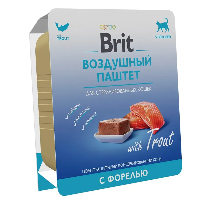 Brit Premium Воздушный паштет для стерилизованных кошек (Форель)