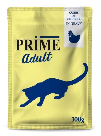 Prime Adult Пауч (Кусочки в соусе с курицей) для кошек