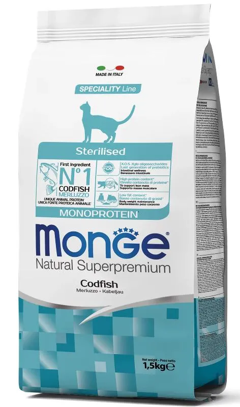 Корм Monge Cat Monoprotein Sterilized (Треска) для кошек