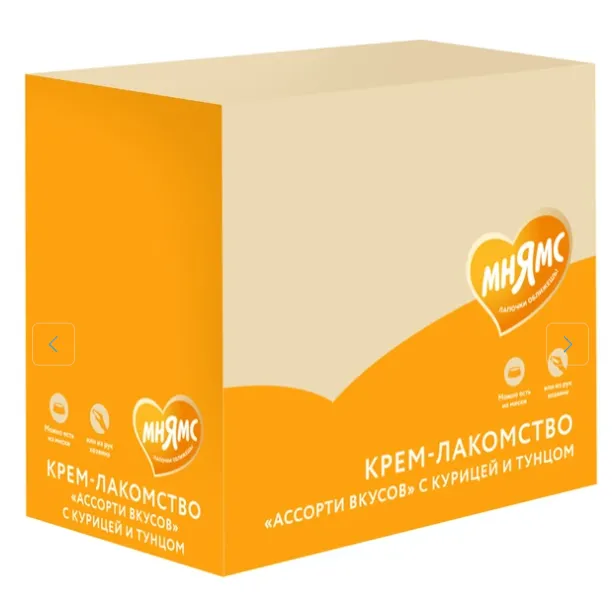 Мнямс Крем-лакомство Ассорти вкусов с курицей и тунцом