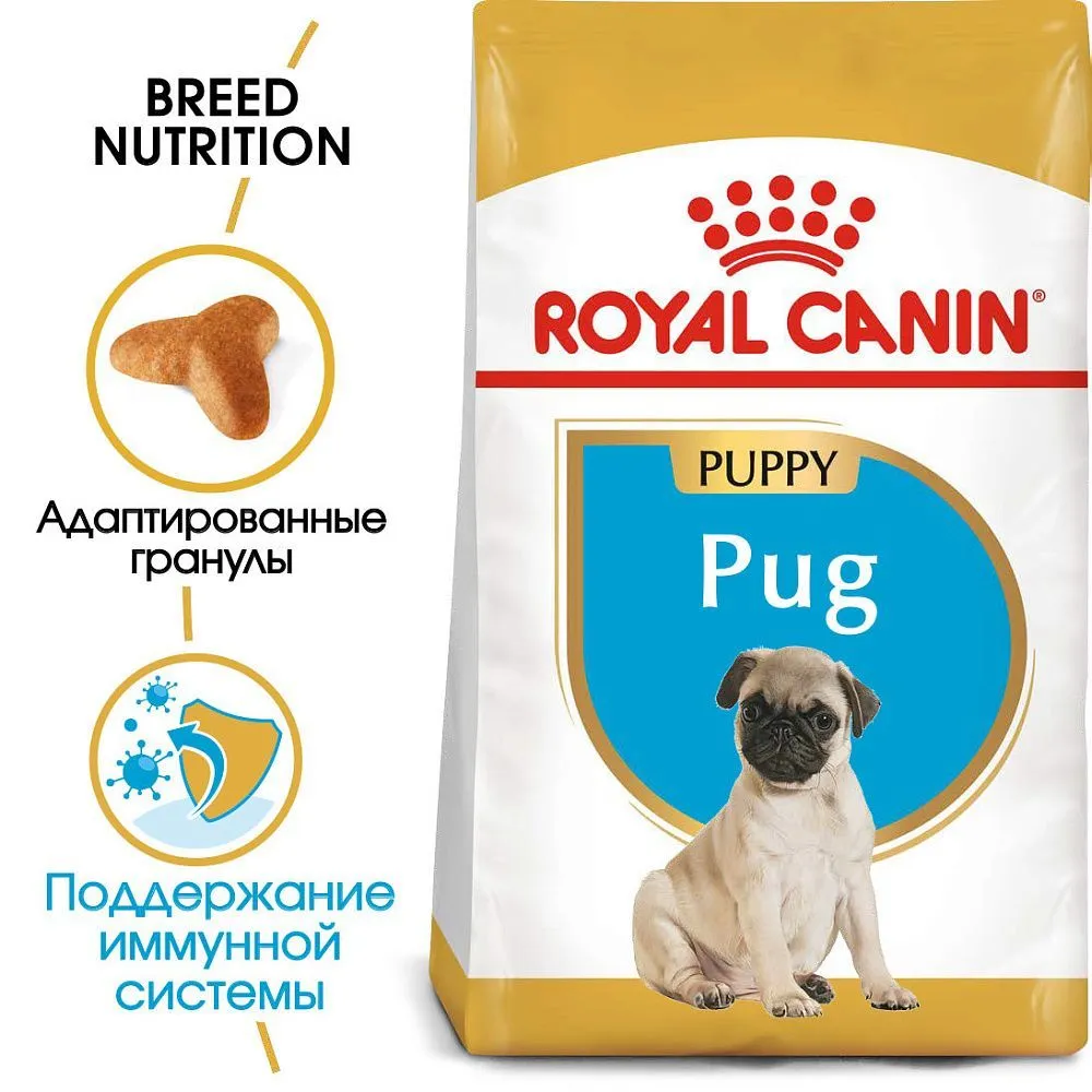 Корм Royal Canin Pug Puppy для щенков породы Мопс до 10 месяцев