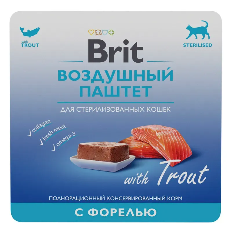 Brit Premium Воздушный паштет для стерилизованных кошек (Форель)