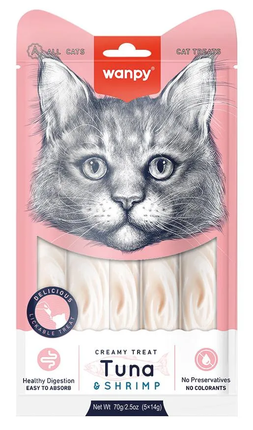 Wanpy Cat Нежное пюре из тунца и креветок