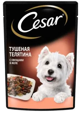 Cesar для взрослых собак (Тушеная телятина с овощами)