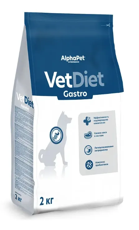 AlphaPet Vet Diet Dog Gastro Диетический корм для взрослых собак при расстройствах пищеварения