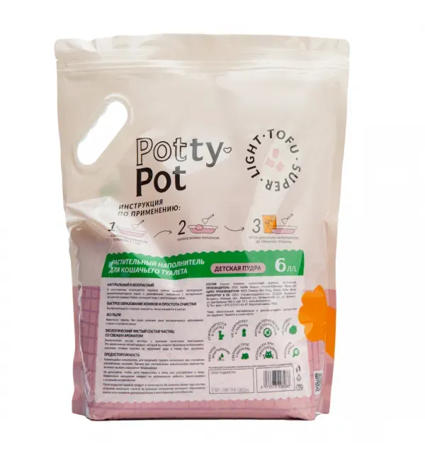 Potty-Pot Наполнитель ТОФУ Супер лайт Детская пудра
