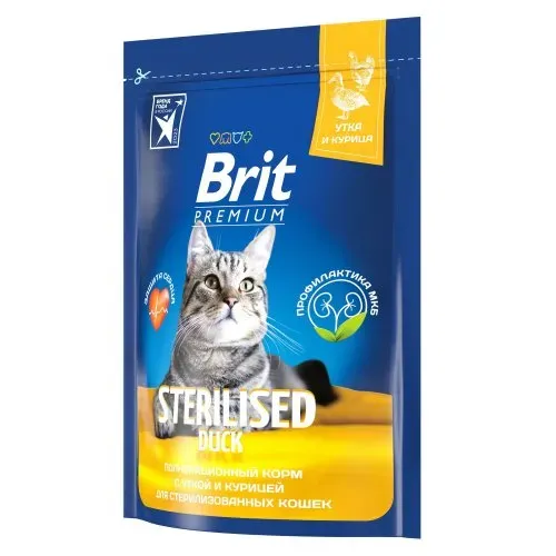 Корм Brit Premium Cat Sterilized (Утка, курица) для кошек