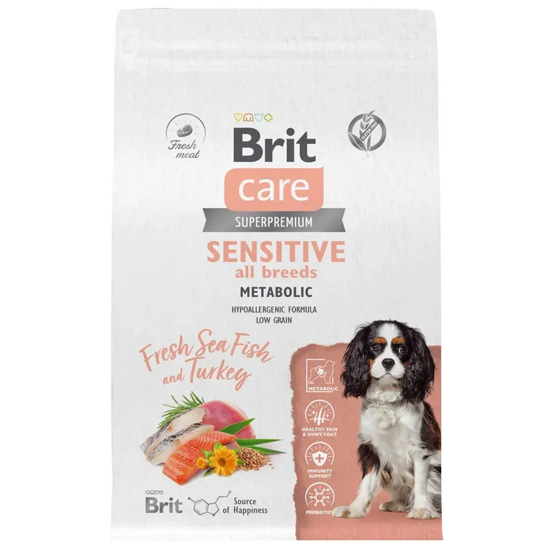 Корм Brit Care Dog Adult Sensitive Metabolic (Рыба, Индейка) для собак