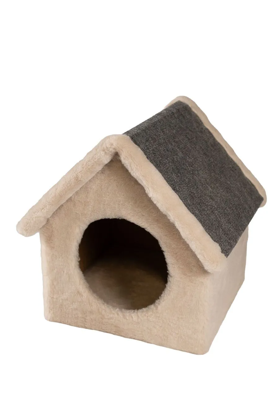 Cat House Домик-будка, 38 см, ковролин Бежевая
