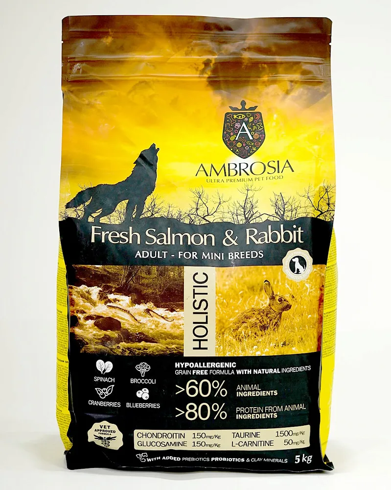 AMBROSIA Adult Mini Breeds (Лосось, кролик)