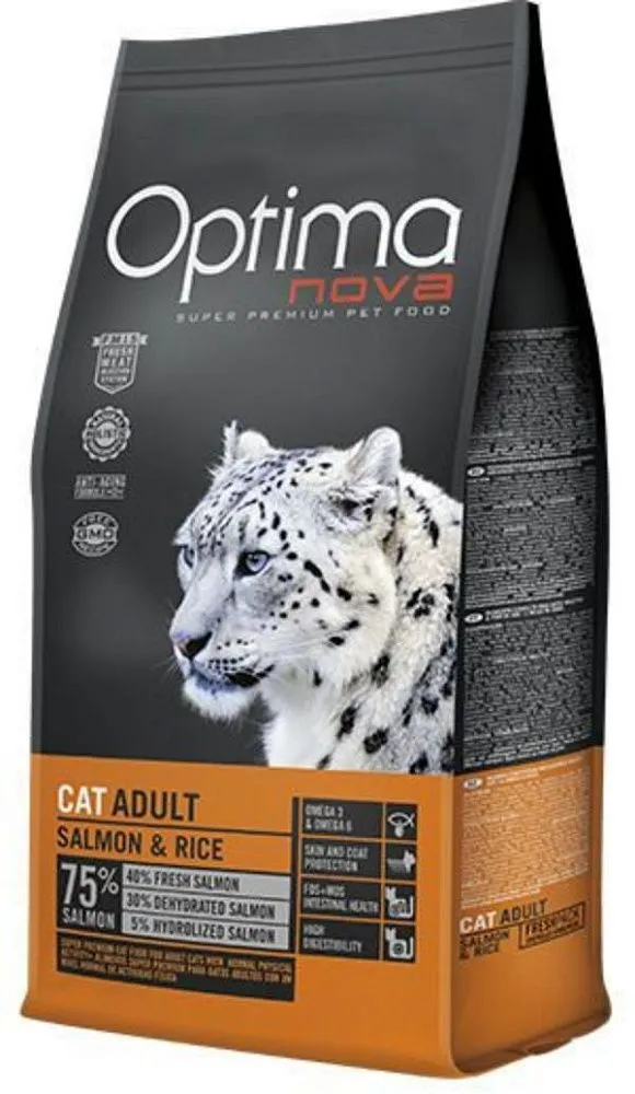 Корм Optima Nova Cat Adult (Лосось и рис) для кошек