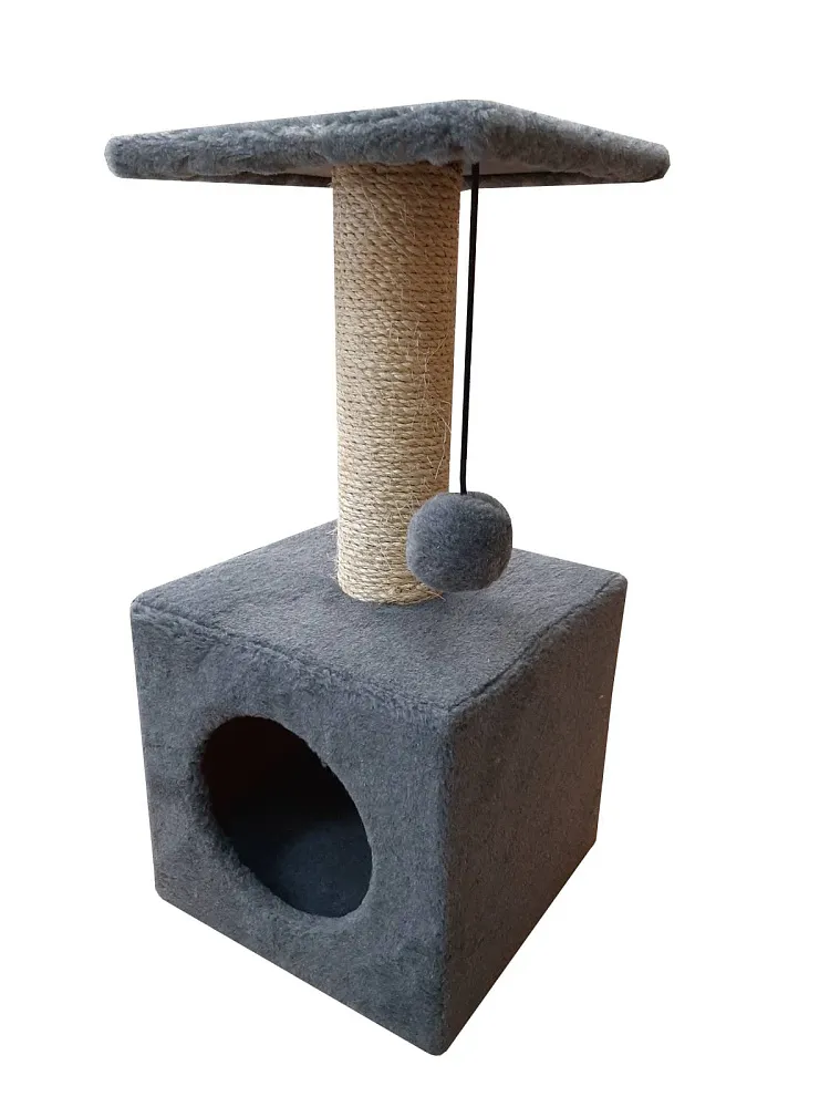 Cat House Когтеточка "Домик с полкой", 65 см, сизаль
