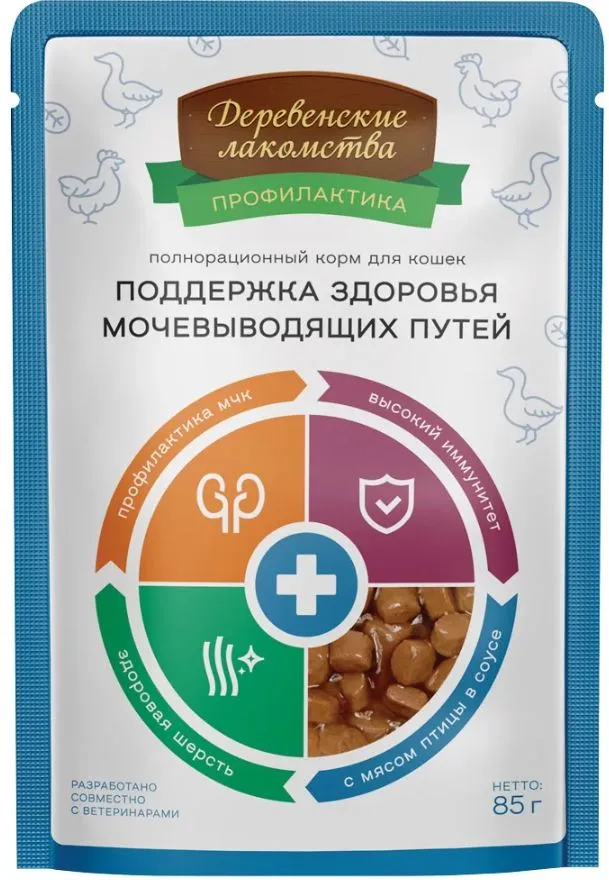 Деревенские лакомства Здоровье мочевыводящих путей (Птица), 85 г