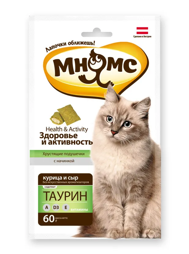 Мнямс Хрустящие подушечки "Здоровье и активность" 60 г