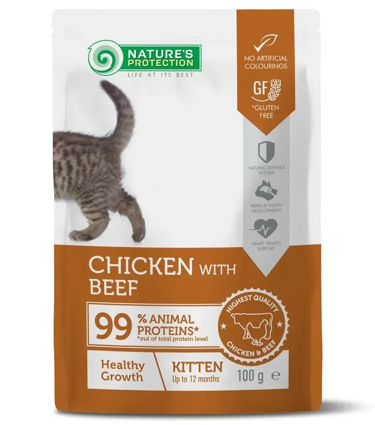 Nature"s Protection Консервы Kitten (Курица и говядина), 100 г