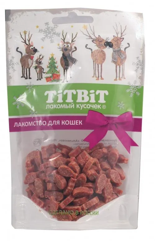 ТИТБИТ Рыбки с лососем для кошек (Новогодняя коллекция)