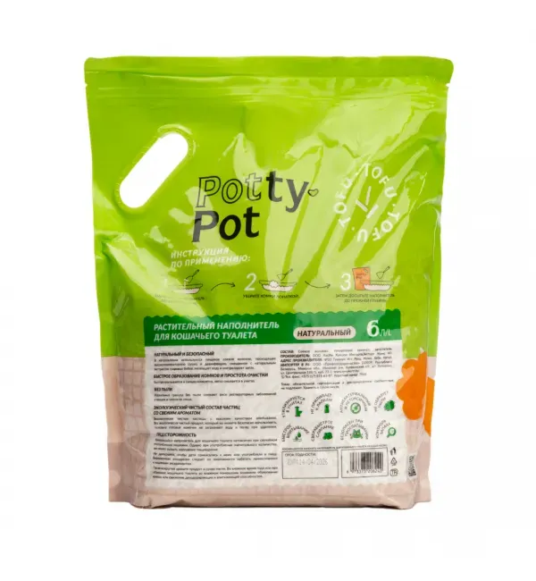 Potty-Pot Наполнитель ТОФУ Натуральный без запаха