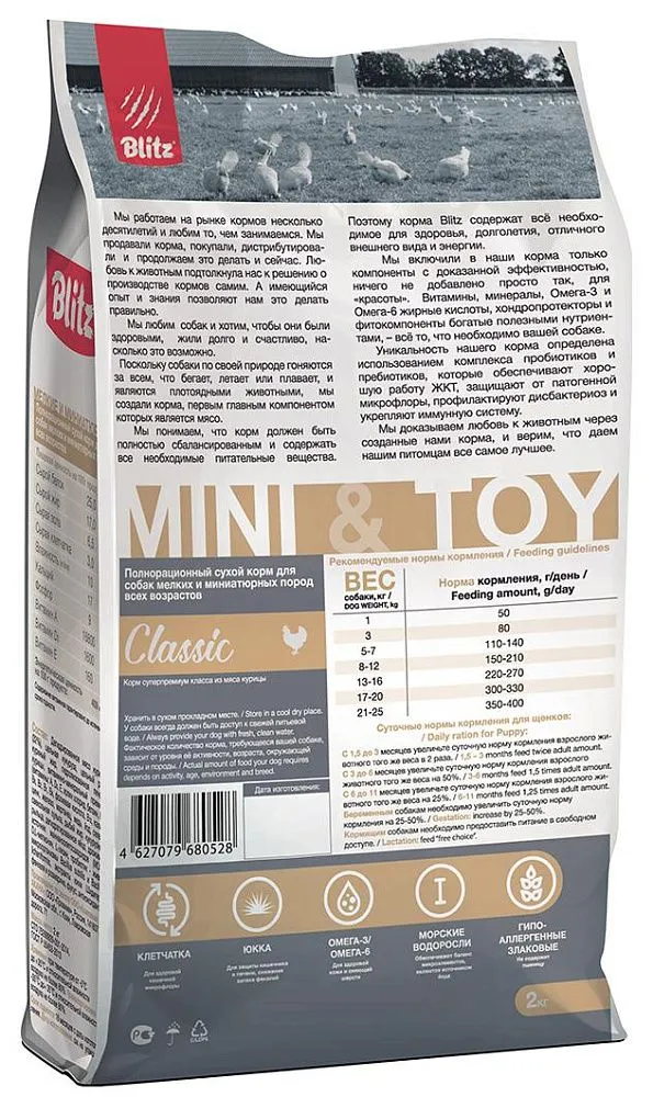 BLITZ Classic Adult Mini & Toy (Курица, рис)