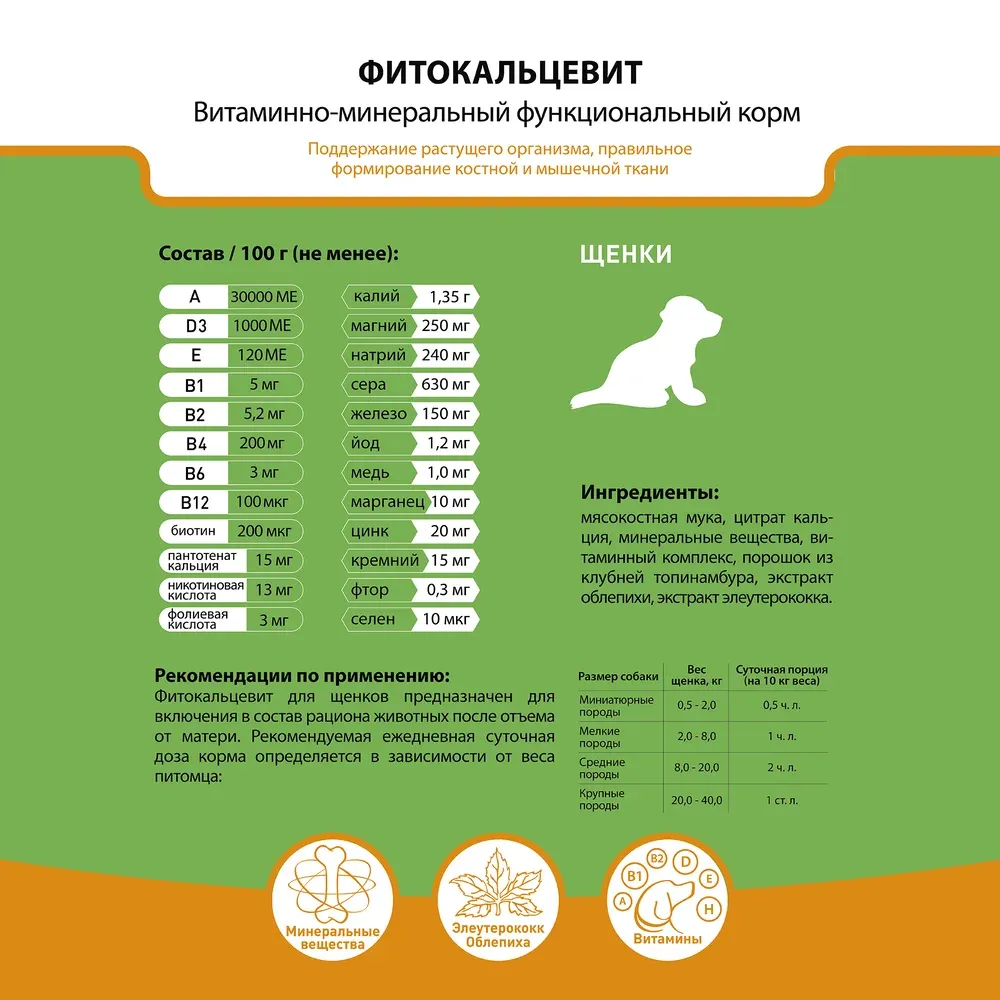 Фитокальцевит для щенков