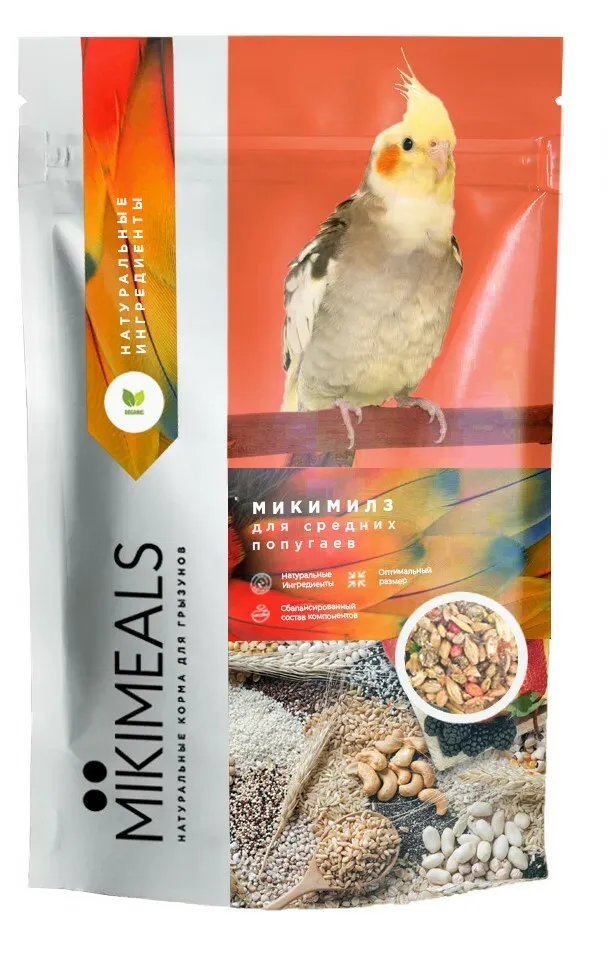 MIKIMEALS Корм для средних попугаев