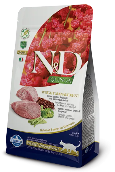 Корм Farmina N&D GF Quinoa Weight Management Cat (Ягненок и брокколи) для кошек