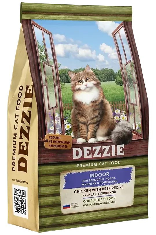 Dezzie Indoor Adult Cat (Курица, говядина)