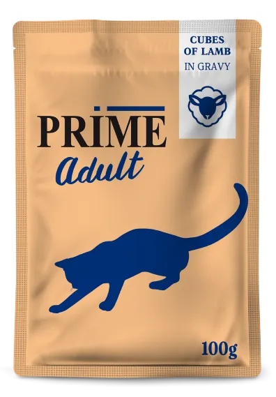 Prime Adult Пауч (Кусочки в соусе из ягненка) для кошек