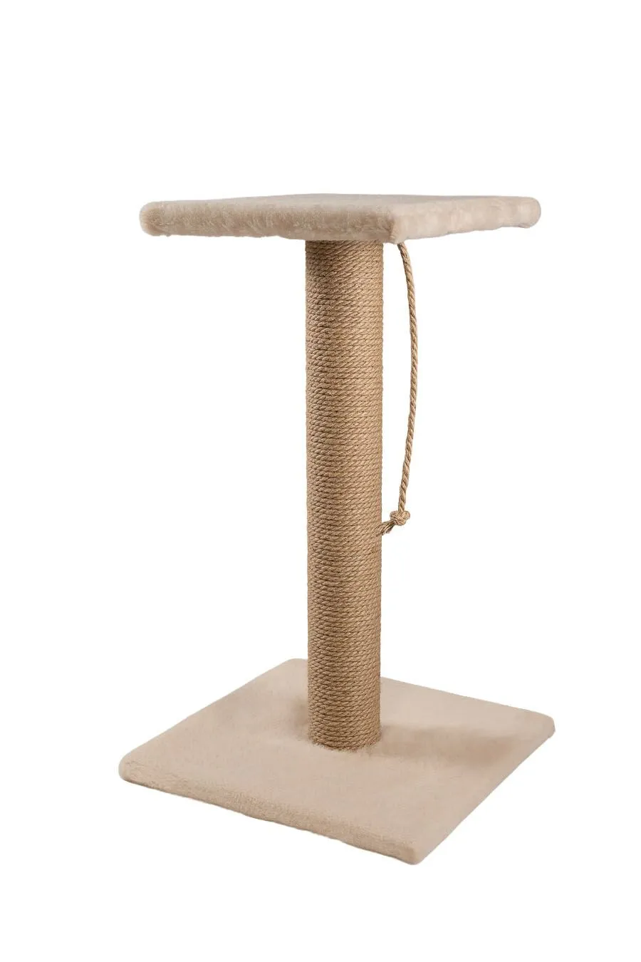 Cat House Когтеточка - столбик с полкой, 70 см, джут, бежевая