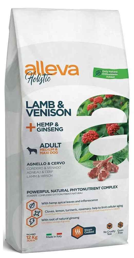Alleva Holistic Adult Medium & Maxi (Ягненок, оленина)