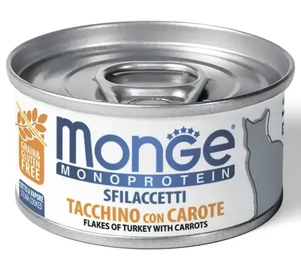 Monge Cat Monoprotein Мясные хлопья из индейки с морковью