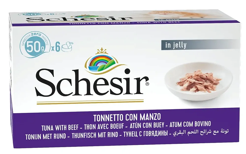 Schesir Tuna Beef Box (Тунец, говядина), 6 шт х 50 г