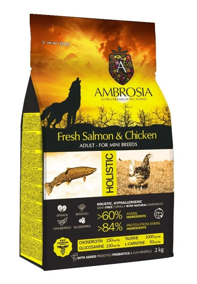 AMBROSIA Adult Mini Breeds (Лосось, курица)
