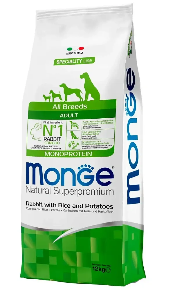 Monge Dog Speciality Adult All Breeds (Кролик, рис)