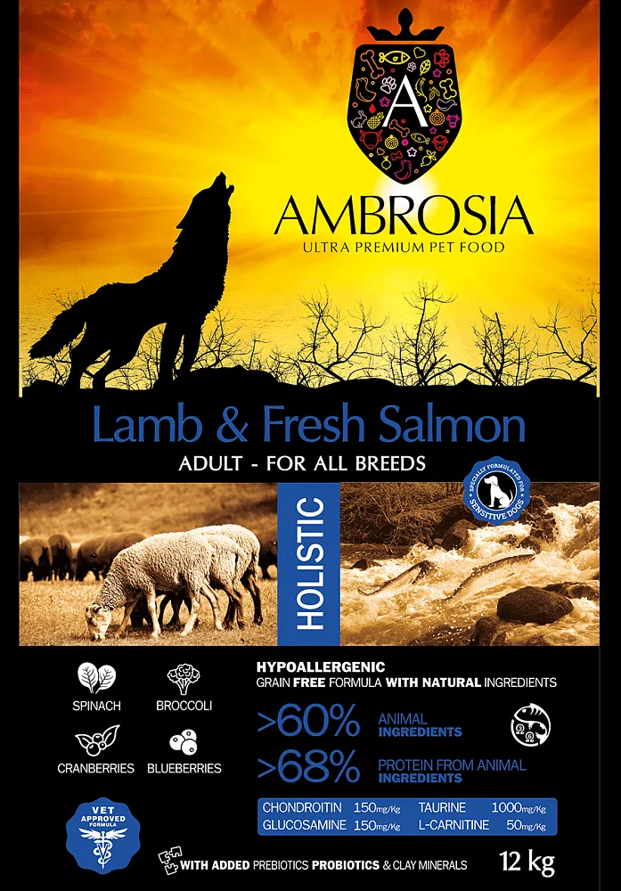 AMBROSIA Adult All Breeds (Ягненок, лосось)