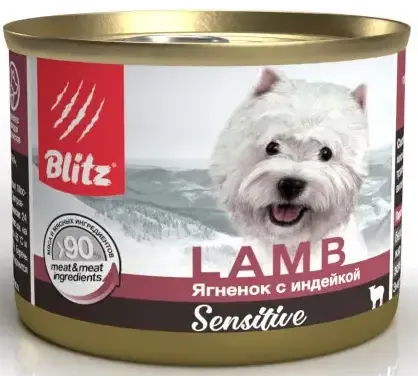 BLITZ Sensitive Dog (Ягненок с индейкой) 200 г