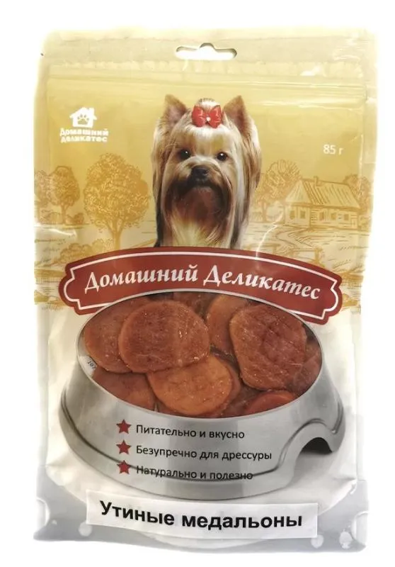 Домашний деликатес Утиные медальоны для собак
