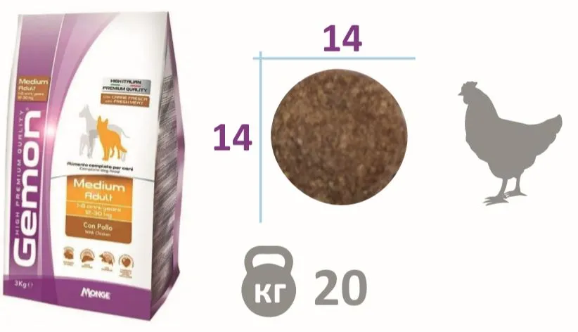 Gemon Dog Adult Regular (Курица, рис)