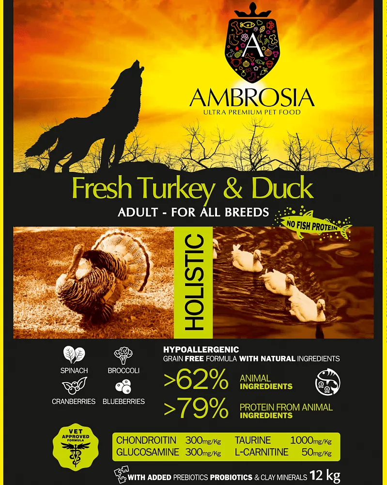 AMBROSIA Adult All Breeds (Индейка, утка)