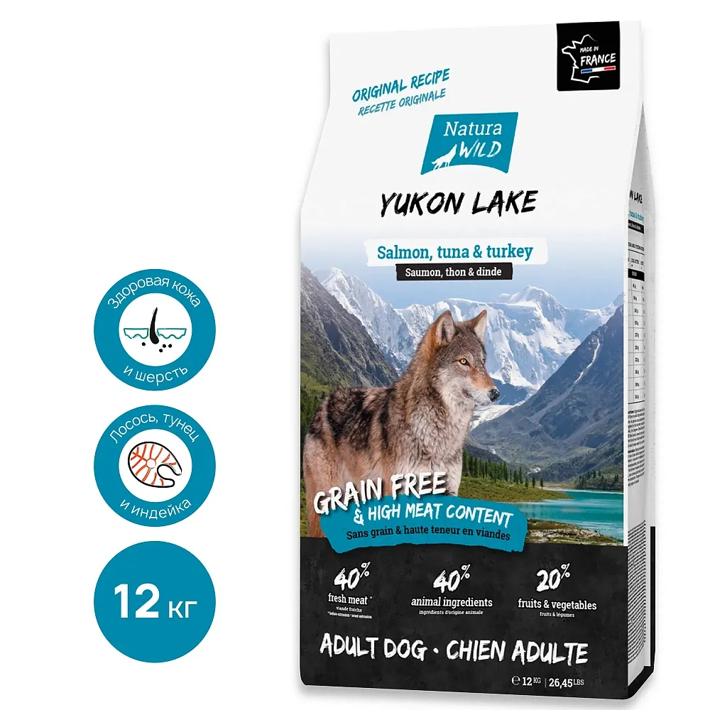 Natura Wild Yukon Lake (Лосось, тунец, индейка)