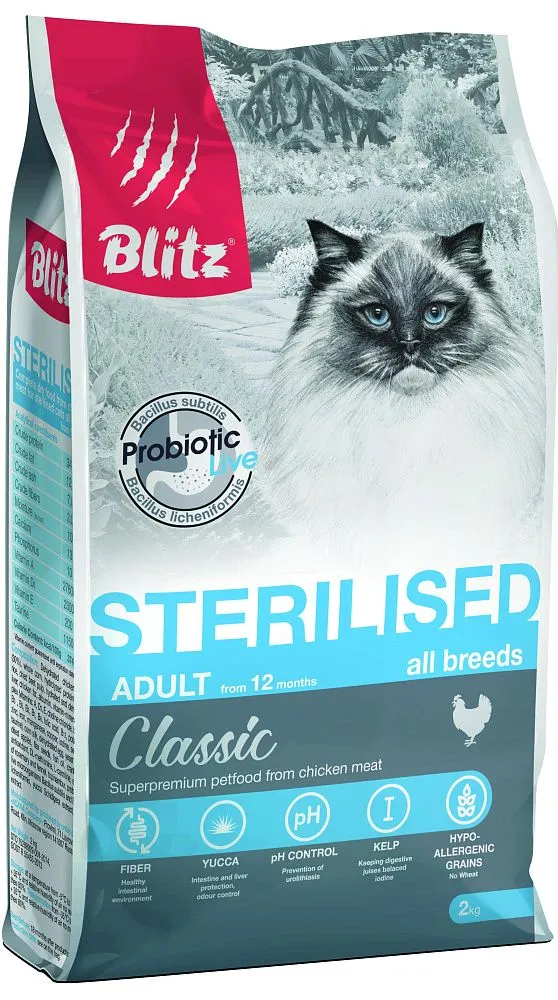 BLITZ Classic Sterilised Adult Cat (Курица)