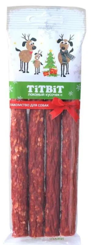 ТИТБИТ Колбаса Пикантная для собак (Новогодняя коллекция) 80 г